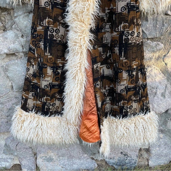 ILGWU Union Made | Rare Vintage 60s 70s Tapestry Penny Lane Duster Fur Coat - Picture 8 of 15